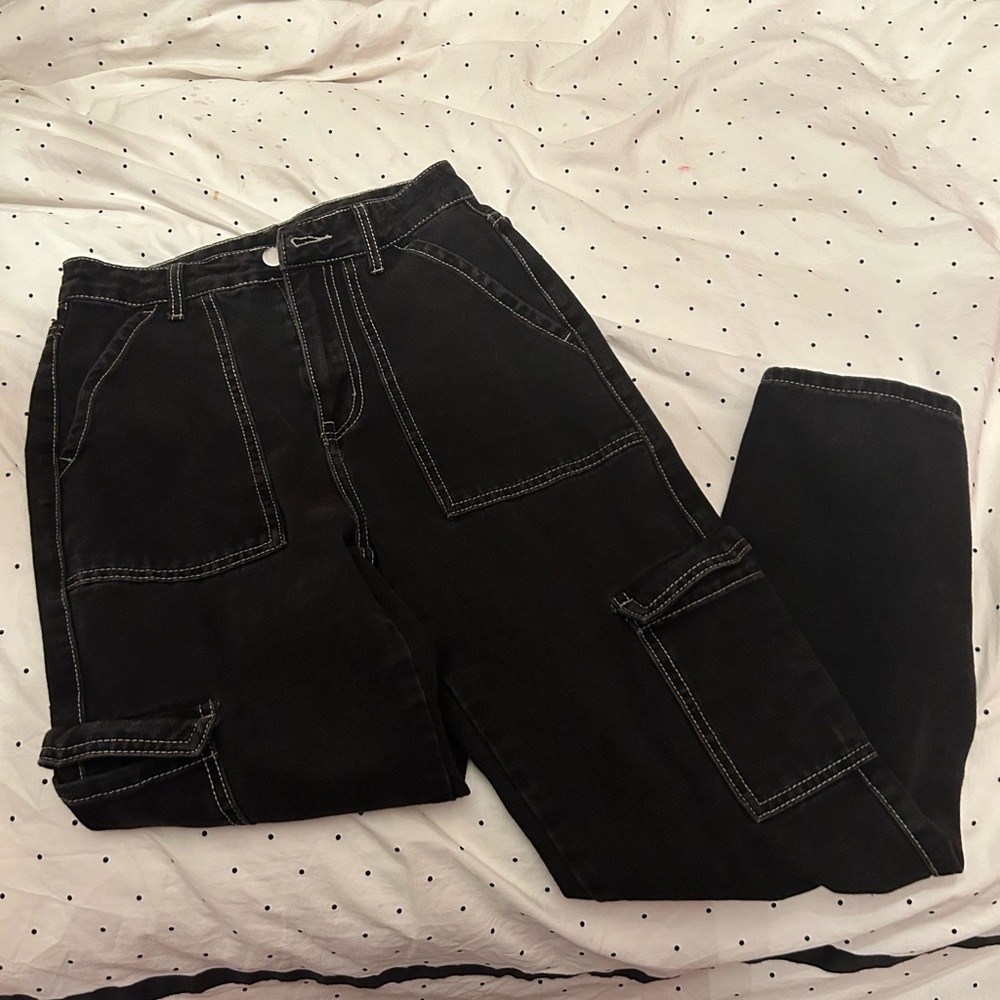 3/$25 Black cargo jeans